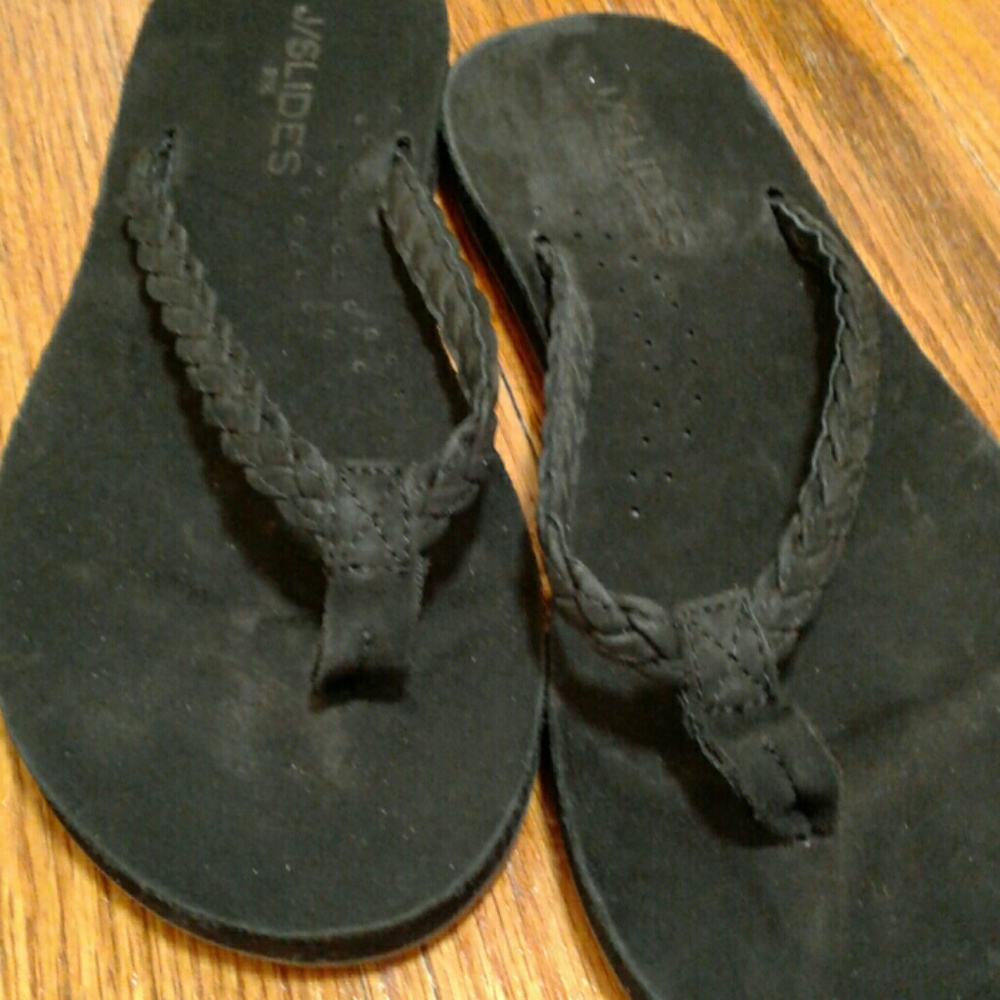 Black flip flops